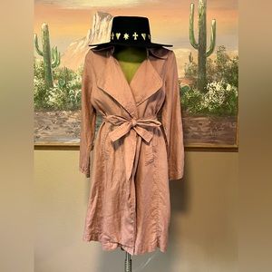 MAUVE LINEN CYNTHIA ROWLEY DUSTER SIZE S